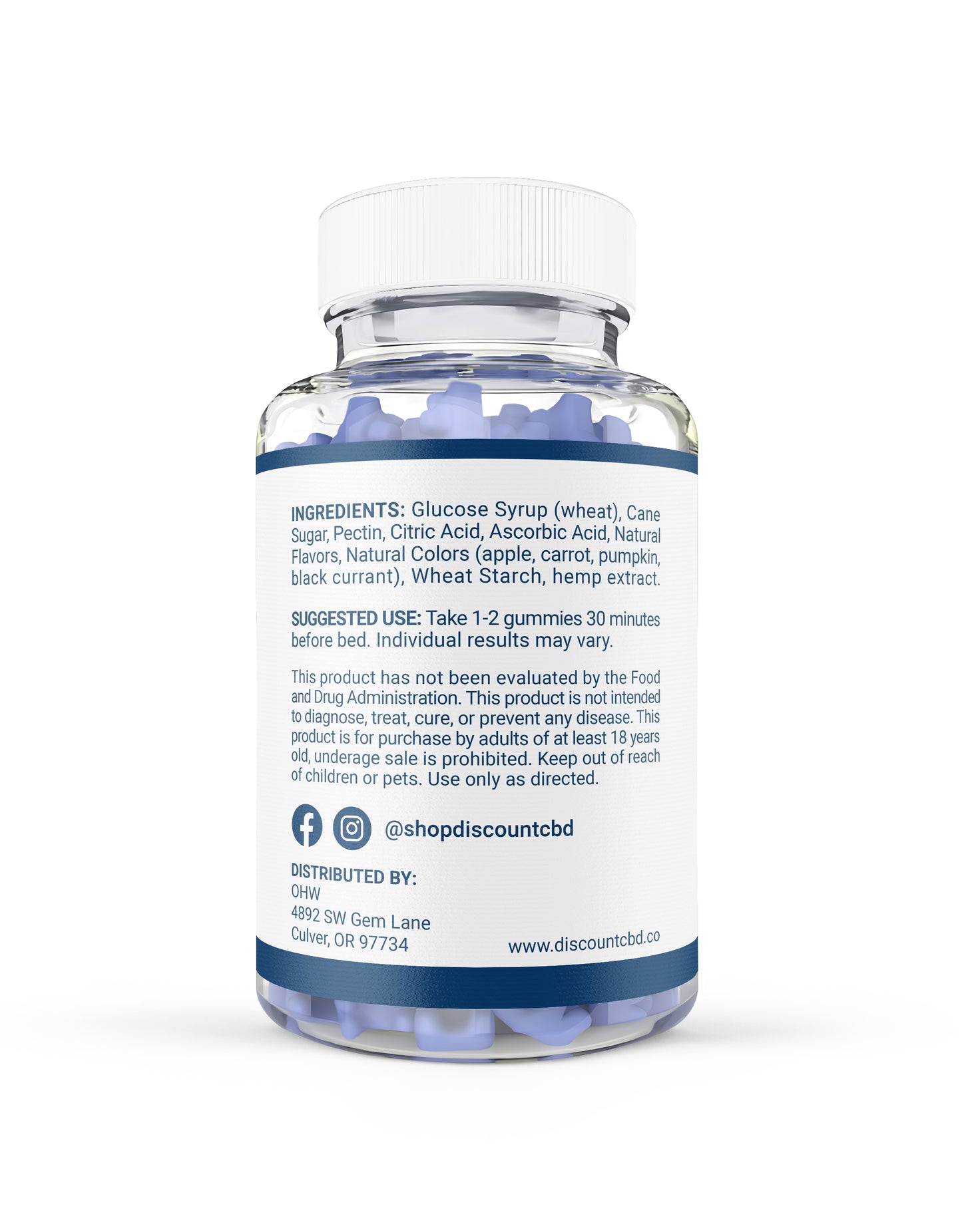 Sleep Gummies with CBD + CBN - Raspberry 25mg