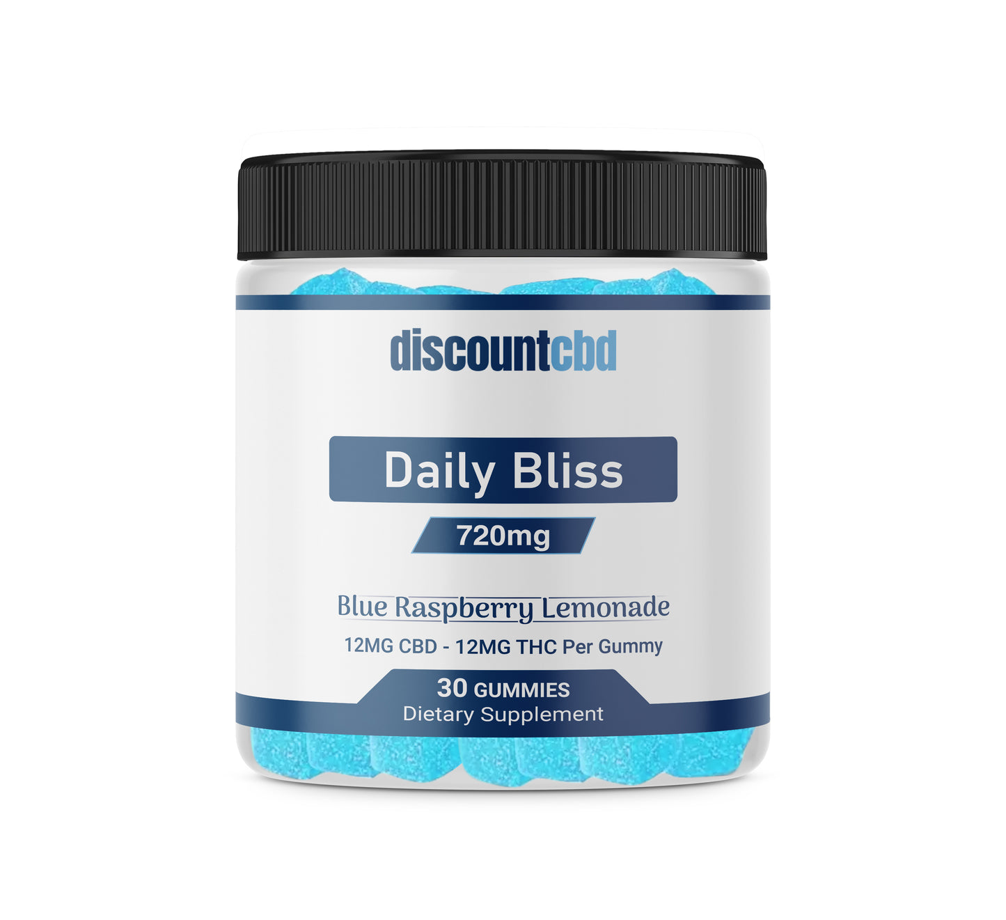 Daily Bliss - Blue Raspberry CBD/THC Gummies - 720mg