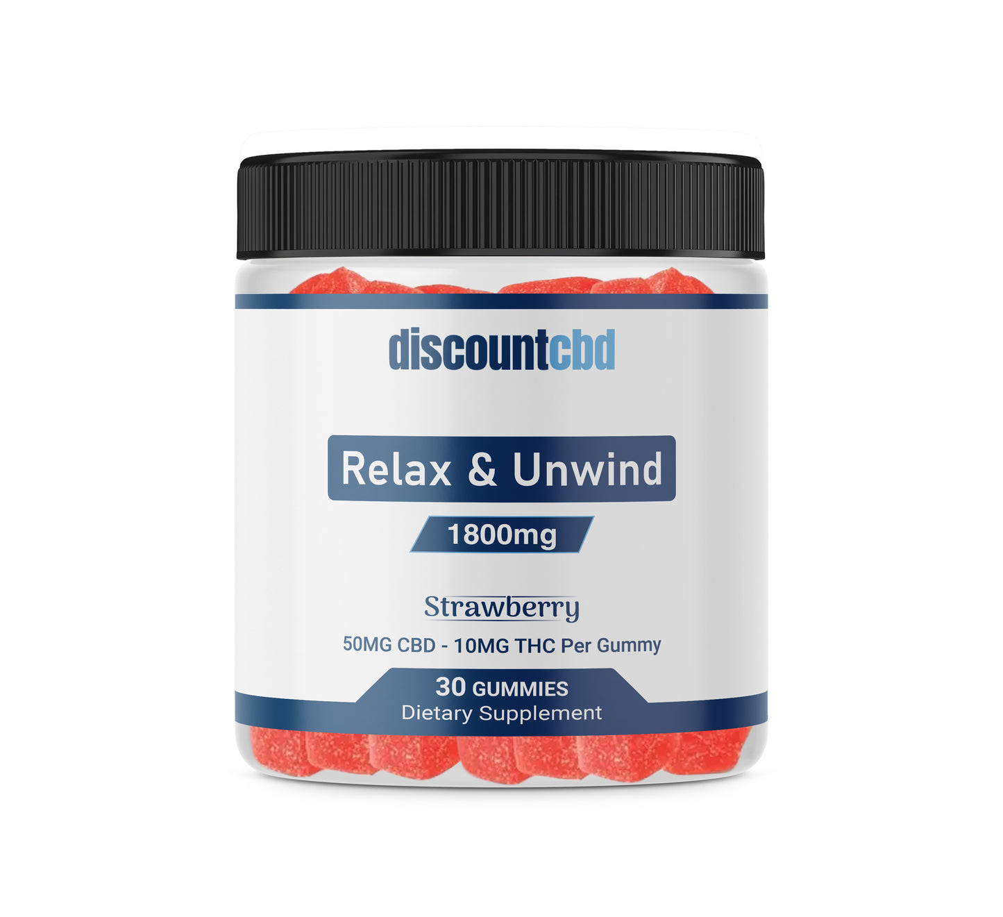 Relax & Unwind - Strawberry CBD/THC Gummies - 1800mg